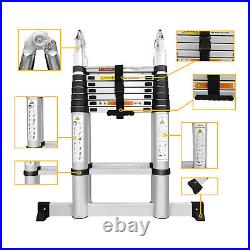 Heavy Duty 5M Multi Purpose Folding Telescopic Ladder Aluminum A-Frame Extension