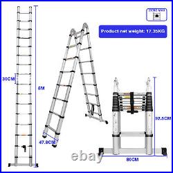 Heavy Duty 5M Multi Purpose Folding Telescopic Ladder Aluminum A-Frame Extension
