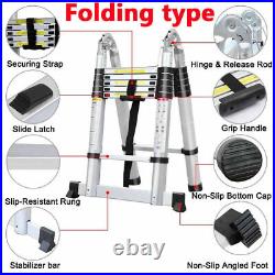 Heavy Duty Telescopic Extension Ladder Aluminum Multi Purpose Folding Non-Slip