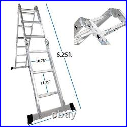 LUISLADDERS Folding Ladder Multi-Purpose Aluminium Extension 7 in 1 Step Heav