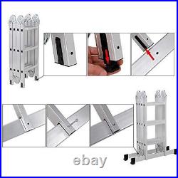 LUISLADDERS Folding Ladder Multi-Purpose Aluminium Extension 7 in 1 Step Heav