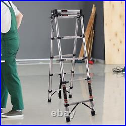 Multi Purpose Aluminum Telescopic Ladder Heavy Duty Folding Extension Step