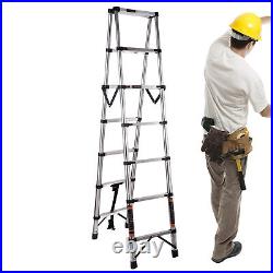 Multi Purpose Aluminum Telescopic Ladder Heavy Duty Folding Extension Step