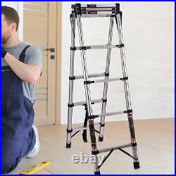 Multi Purpose Aluminum Telescopic Ladder Heavy Duty Folding Extension Step