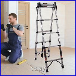 Multi Purpose Aluminum Telescopic Ladder Heavy Duty Folding Extension Step