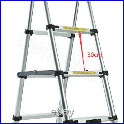 Multi Purpose Aluminum Telescopic Ladder Step A Frame Folding Extension Non-Slip