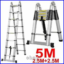 Multi-Purpose Folding Aluminium Telescoping Step Ladder Extendable Portable Loft