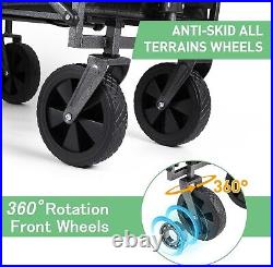 Multi-Purpose Folding Wagon All-Terrain Wheels Adjustable Handle Versatile
