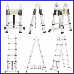 Multi Purpose Telescopic Extension Ladder Aluminum Step Folding 330LBS Portable