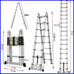Multi Purpose Telescopic Extension Step Ladder Aluminum Folding Heavy Duty Loft