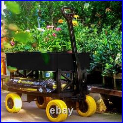 Outdoor Multi-Purpose Utility Garden Cart Black on Yellow by Mighty Max Cart