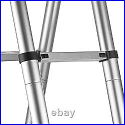 Portable 16.5ft Folding Ladder Aluminum Multi Purpose Extension Ladders 16 Steps