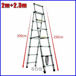 Telescopic Extension Aluminum Step Ladder Folding Multi Purpose New 4-7 Step