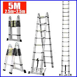 Telescopic Extension Aluminum Step Ladder Folding Multi Purpose Non-Slip