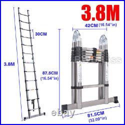 Telescopic Folding Ladder Extendable Multi Purpose Extension Steps Heavy Duty US