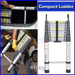 Telescopic Ladder 16.5FT Extension Folding Multi Purpose Aluminum Step & 2 Hooks