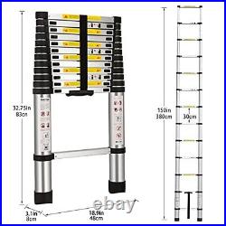 Telescoping Ladders, EN131Standards Multi-Purpose Folding 12.5Ft/3.8M